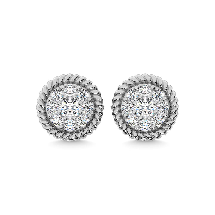 10K White Gold Diamond 1/4 Ct.Tw. Fashion Earrings