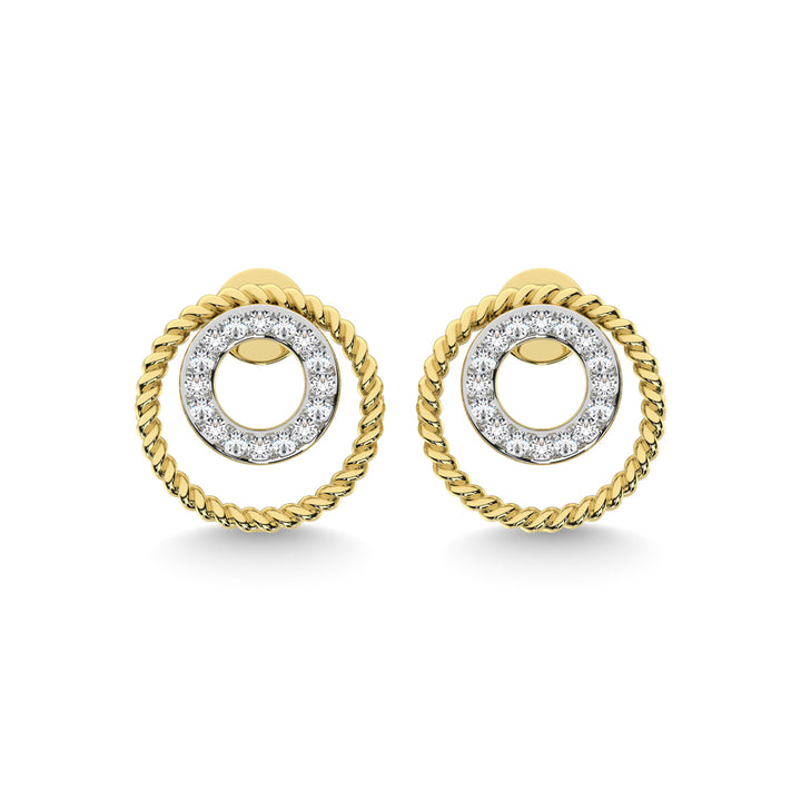 10K Yellow Gold Diamond 1/6 Ct.Tw. Fashion Earrings