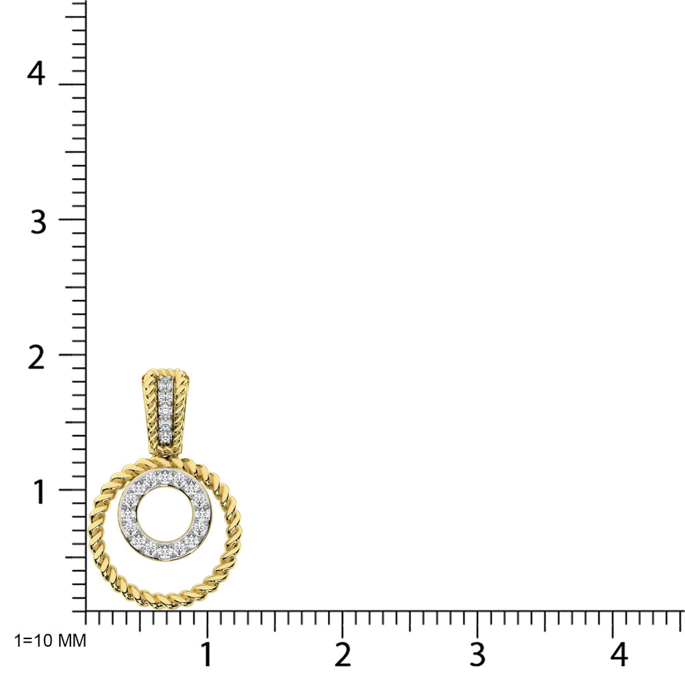 10K Yellow Gold Diamond 1/10 Ct.Tw. Fashion Pendant
