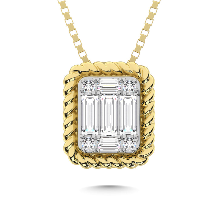 14K Yellow Gold Diamond 1/10 Ct.Tw. Fashion Pendant