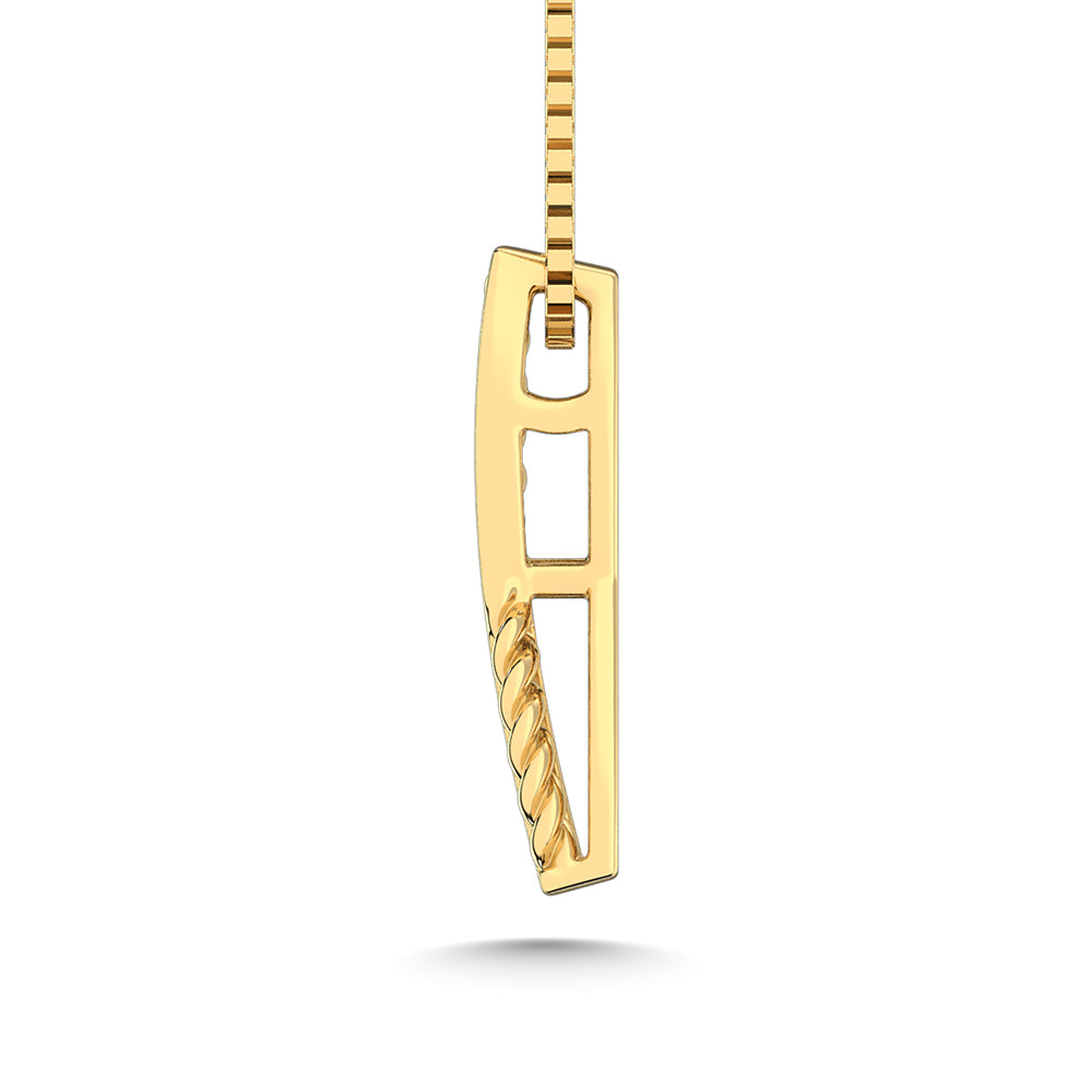 10K Yellow Gold Diamond 1/6 Ct.Tw. Crossover Fashion Pendant