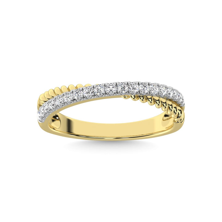 10K Yellow Gold Diamond 1/4 Ct.Tw. Crossover Fashion Ring