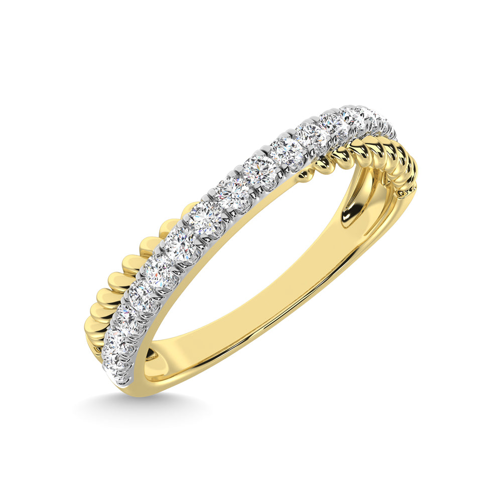 10K Yellow Gold Diamond 1/4 Ct.Tw. Crossover Fashion Ring
