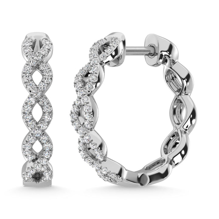 14K White Gold Diamond 1/3 Ct.Tw. Earrings