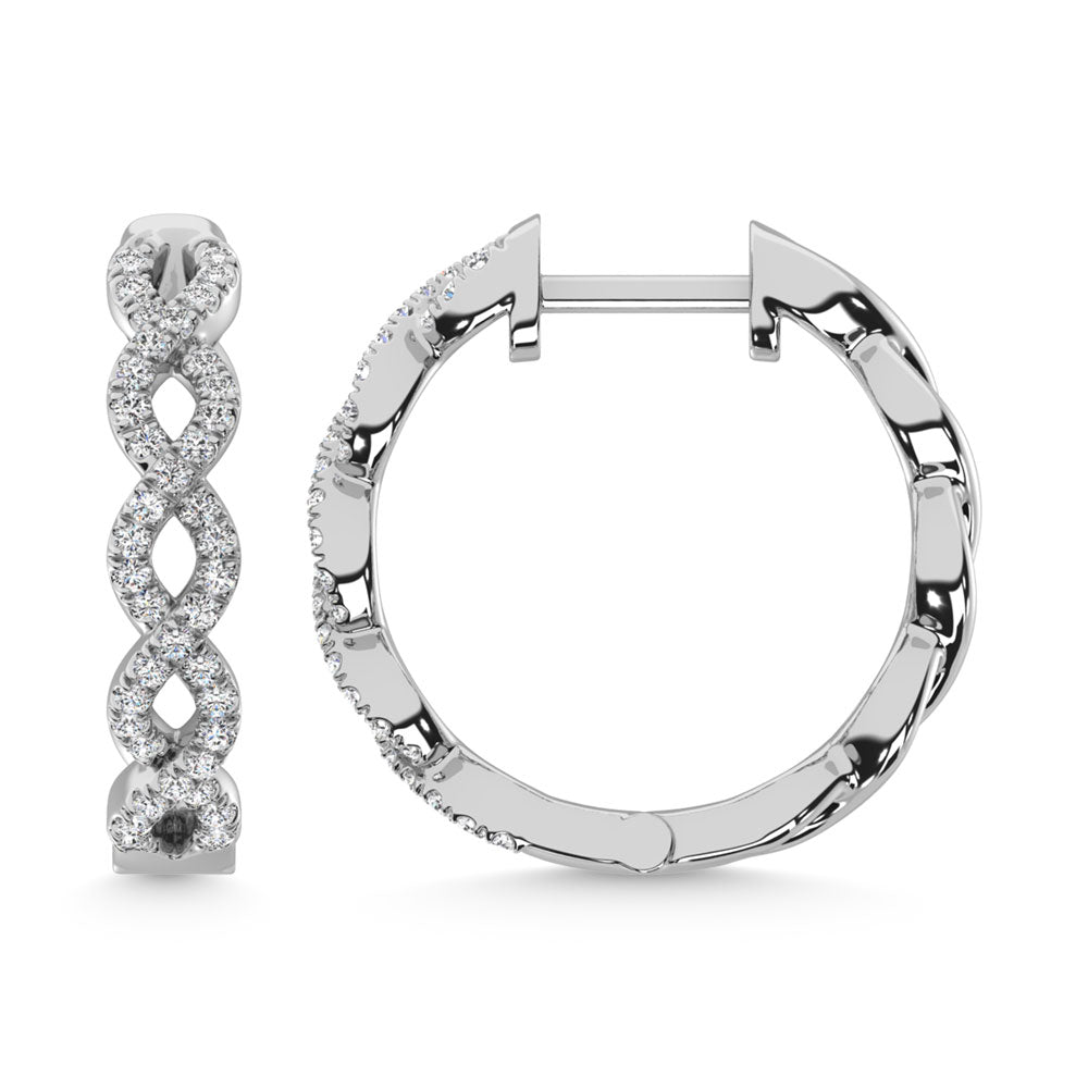 14K White Gold Diamond 1/3 Ct.Tw. Earrings