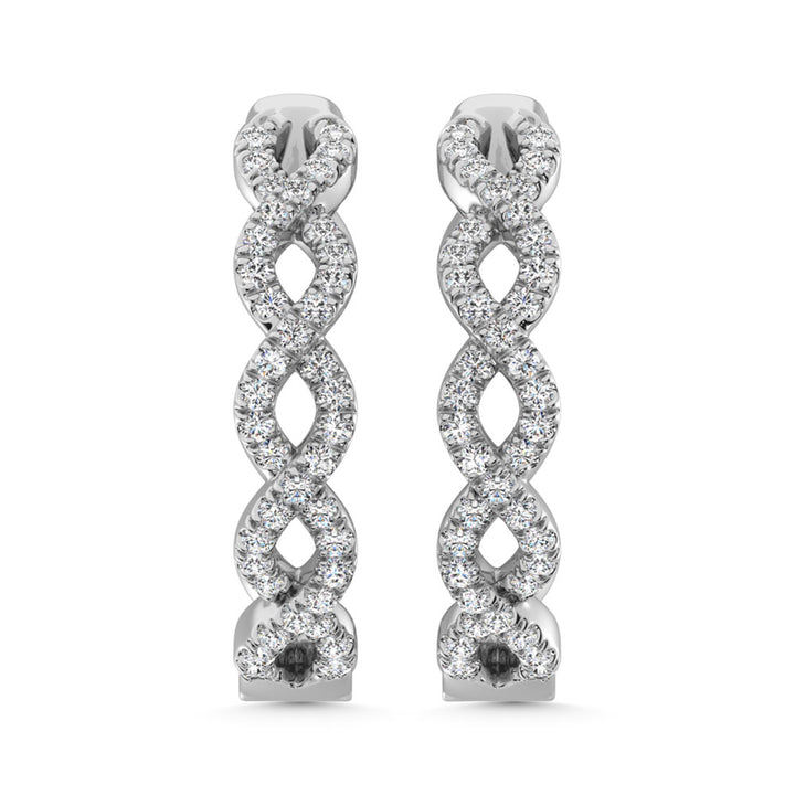 14K White Gold Diamond 1/3 Ct.Tw. Earrings