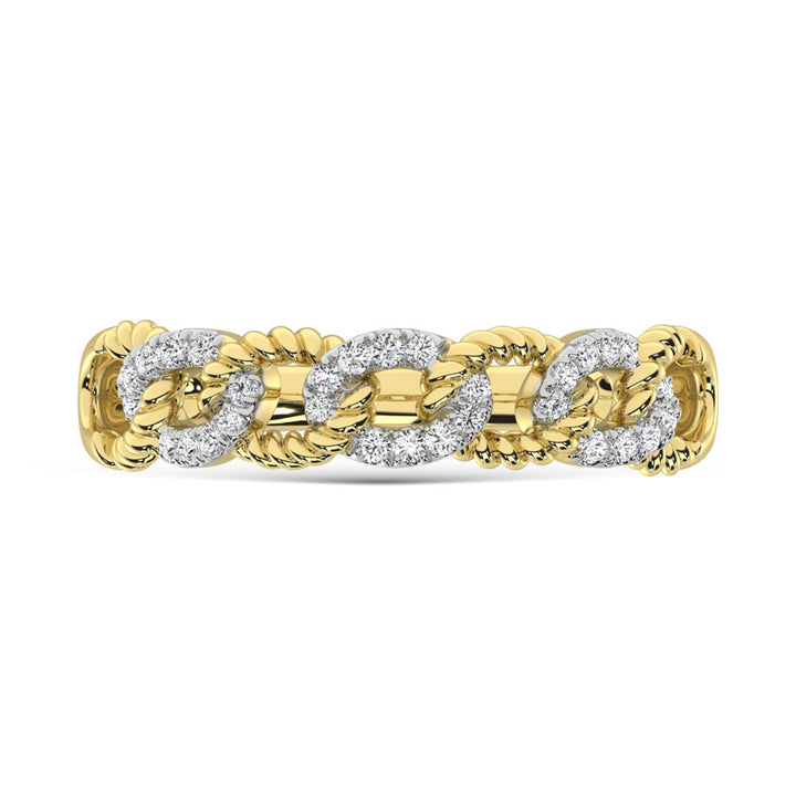 14K Yellow Gold Diamond 1/6 Ct.Tw. Fashion Ring