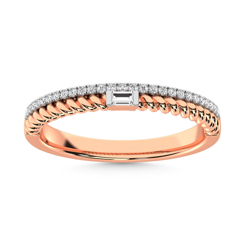 14K Rose Gold Diamond  1/6 Ct.Tw. Stack Band