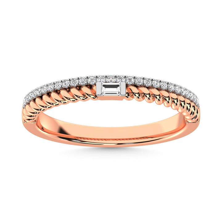 14K Rose Gold Diamond  1/6 Ct.Tw. Stack Band