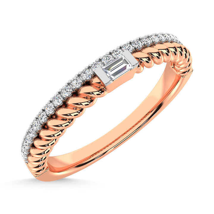 14K Rose Gold Diamond  1/6 Ct.Tw. Stack Band