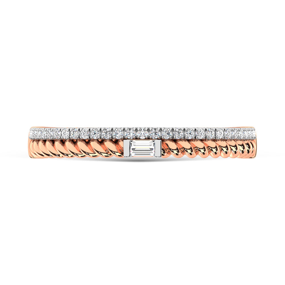 14K Rose Gold Diamond  1/6 Ct.Tw. Stack Band