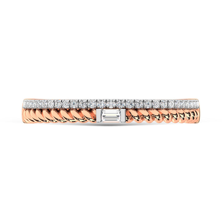 14K Rose Gold Diamond  1/6 Ct.Tw. Stack Band