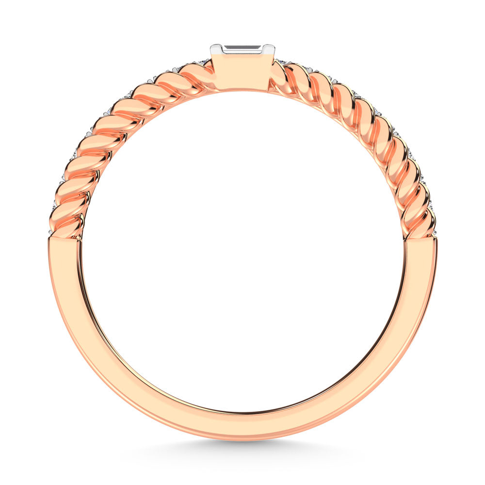 14K Rose Gold Diamond  1/6 Ct.Tw. Stack Band