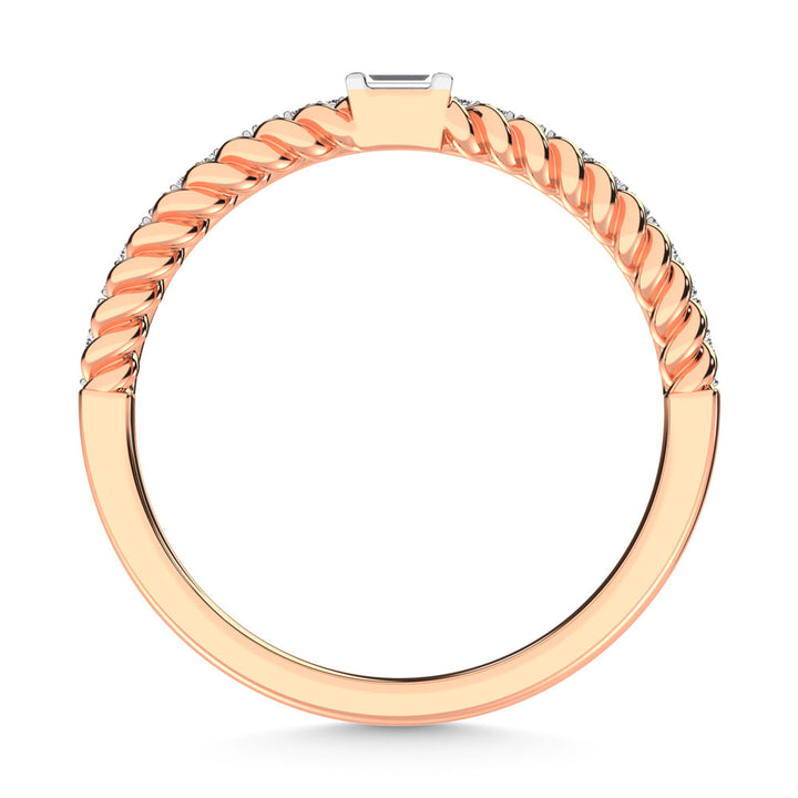 14K Rose Gold Diamond  1/6 Ct.Tw. Stack Band