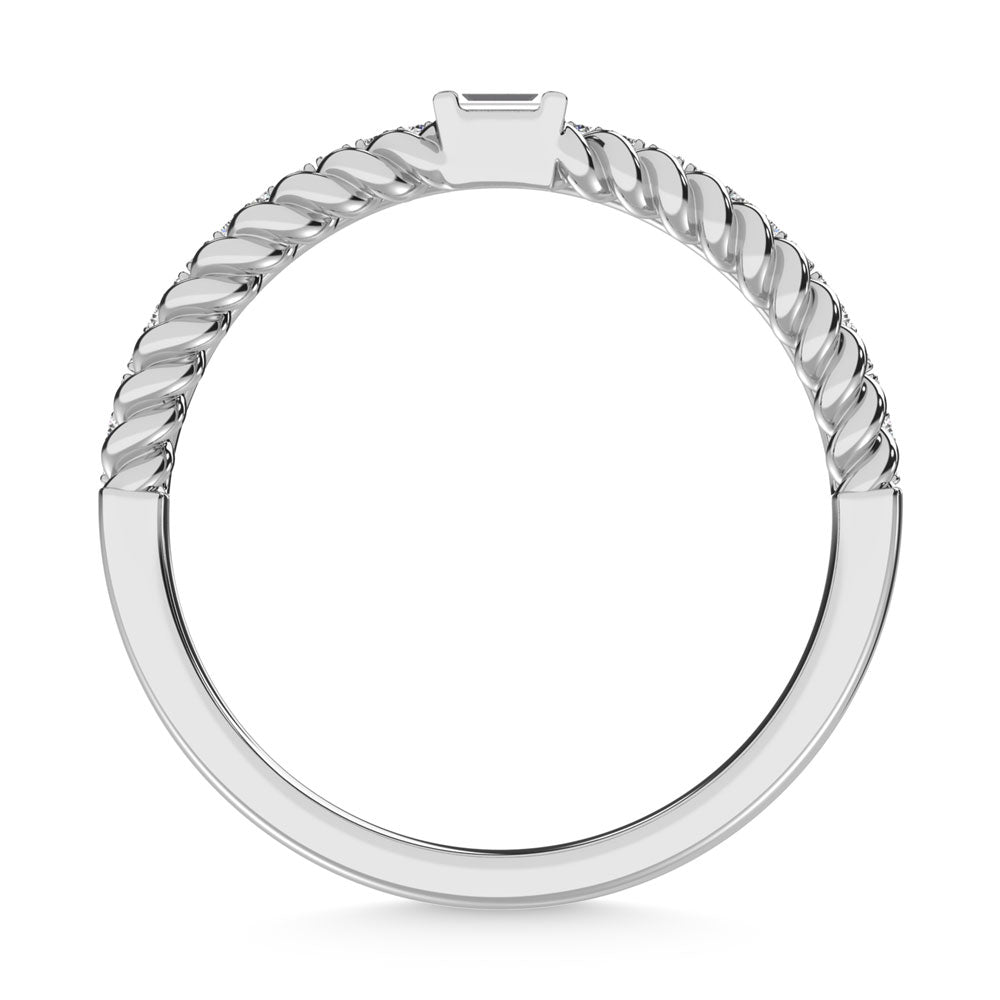 14K White Gold Diamond  1/6 Ct.Tw. Stack Band