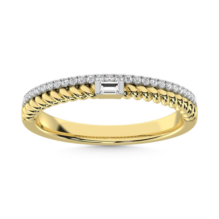 14K Yellow Gold Diamond  1/6 Ct.Tw. Stack Band