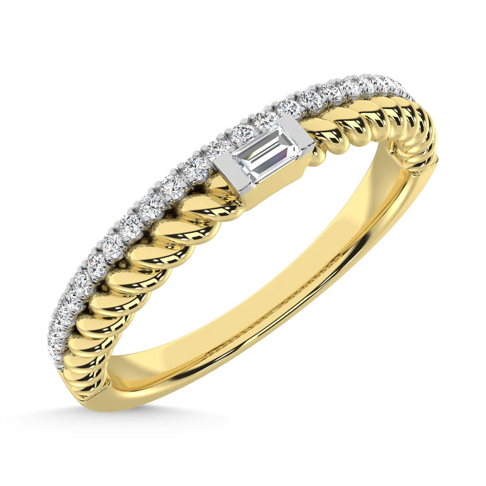 14K Yellow Gold Diamond  1/6 Ct.Tw. Stack Band
