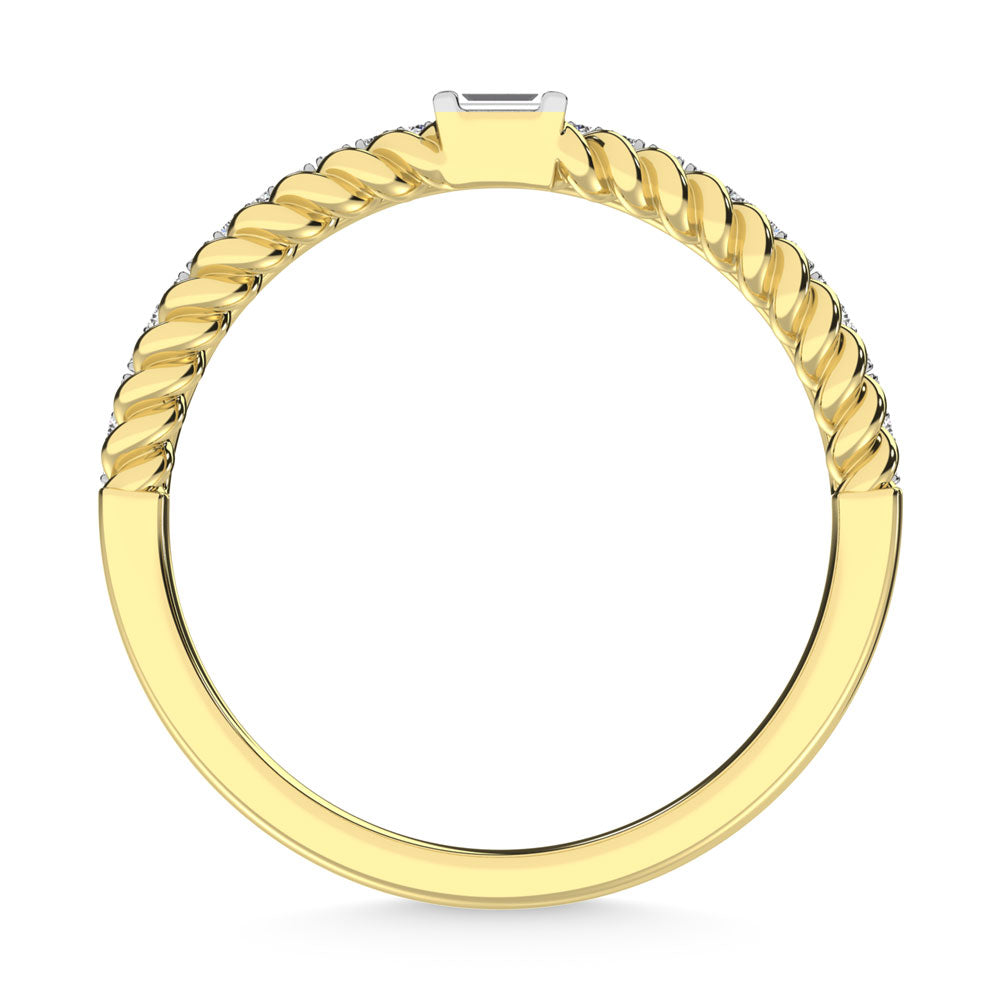 14K Yellow Gold Diamond  1/6 Ct.Tw. Stack Band