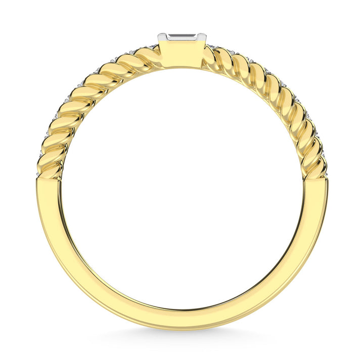 14K Yellow Gold Diamond  1/6 Ct.Tw. Stack Band
