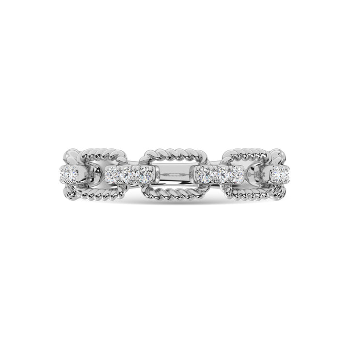 14K White Gold Diamond 1/6 Ct.Tw. Fashion Ring