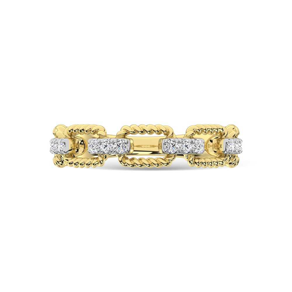 14K Yellow Gold Diamond 1/6 Ct.Tw. Fashion Ring