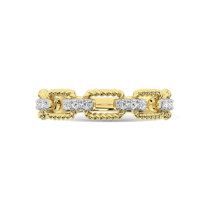 14K Yellow Gold Diamond 1/6 Ct.Tw. Fashion Ring