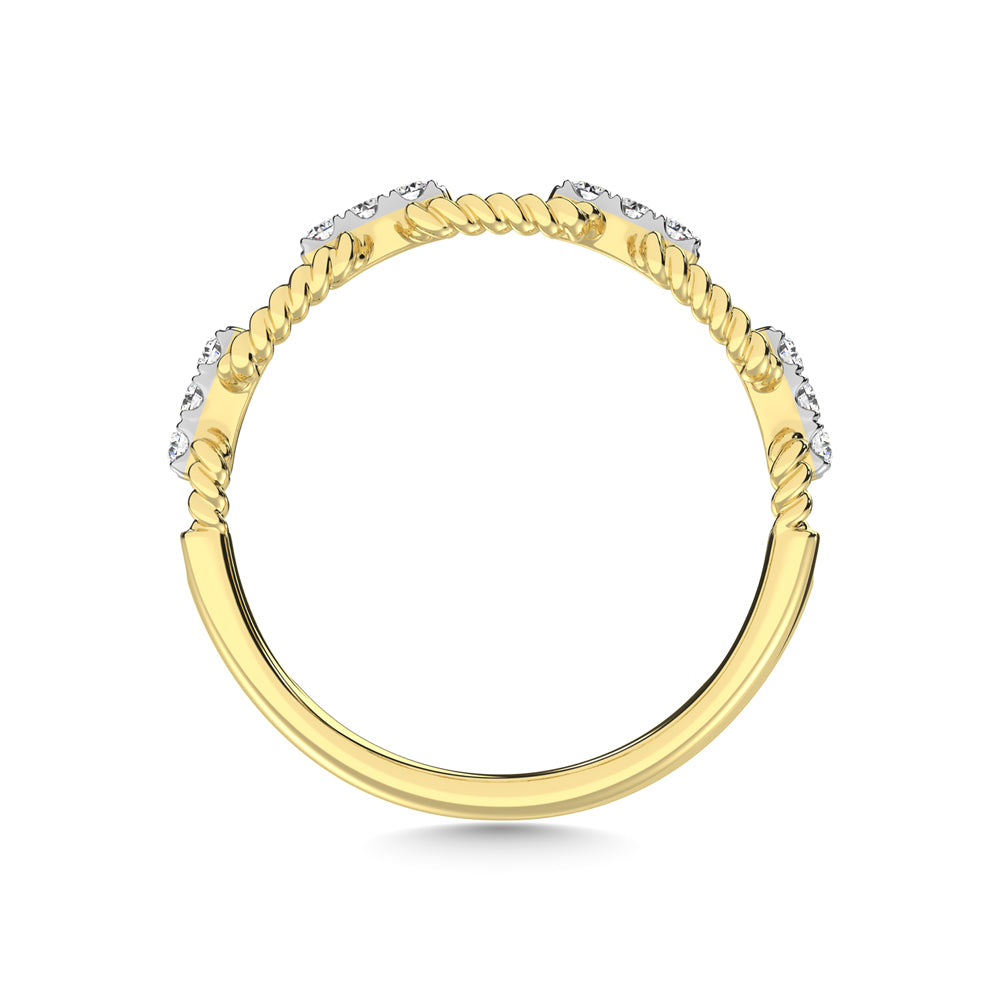14K Yellow Gold Diamond 1/6 Ct.Tw. Fashion Ring