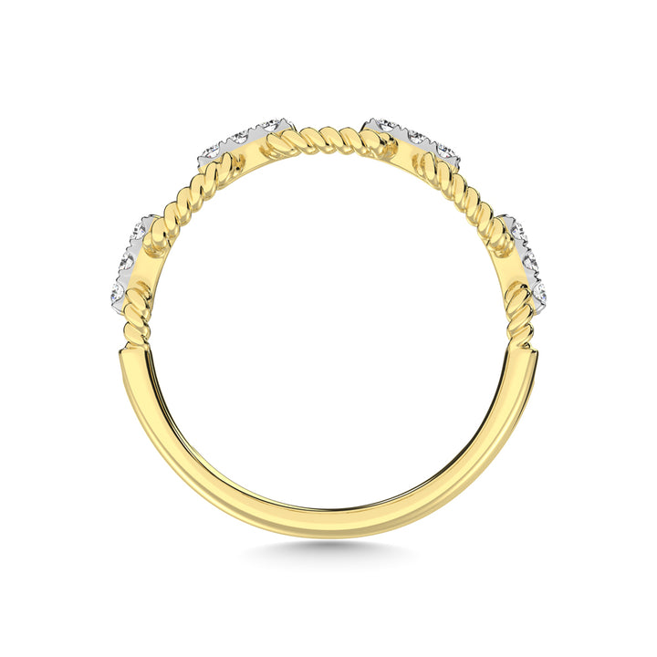 14K Yellow Gold Diamond 1/6 Ct.Tw. Fashion Ring