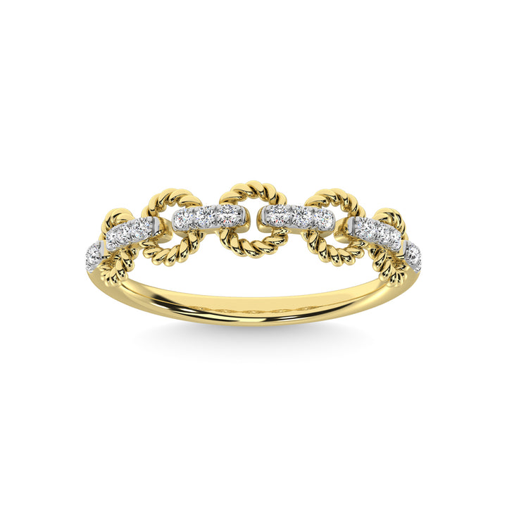 14K Yellow Gold Diamond 1/6 Ct.Tw. Stackable Ring