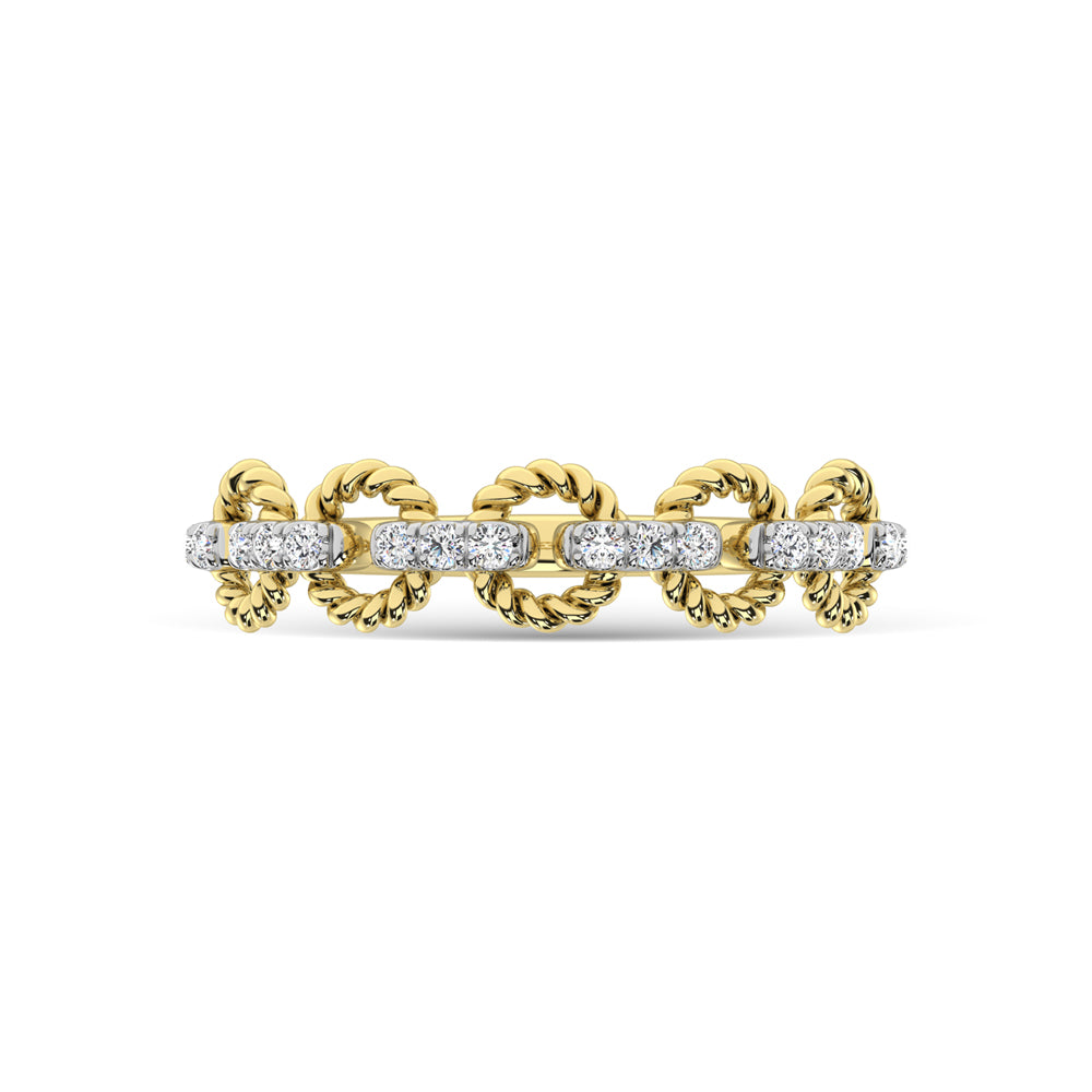 14K Yellow Gold Diamond 1/6 Ct.Tw. Stackable Ring