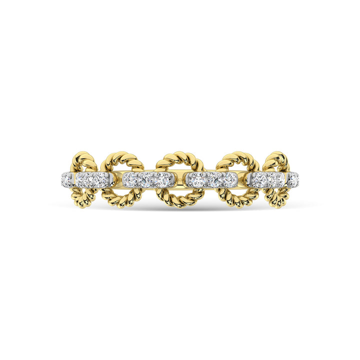 14K Yellow Gold Diamond 1/6 Ct.Tw. Stackable Ring