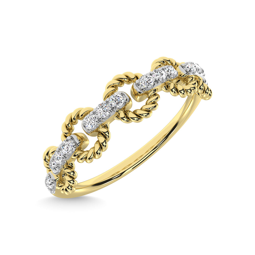 14K Yellow Gold Diamond 1/6 Ct.Tw. Stackable Ring