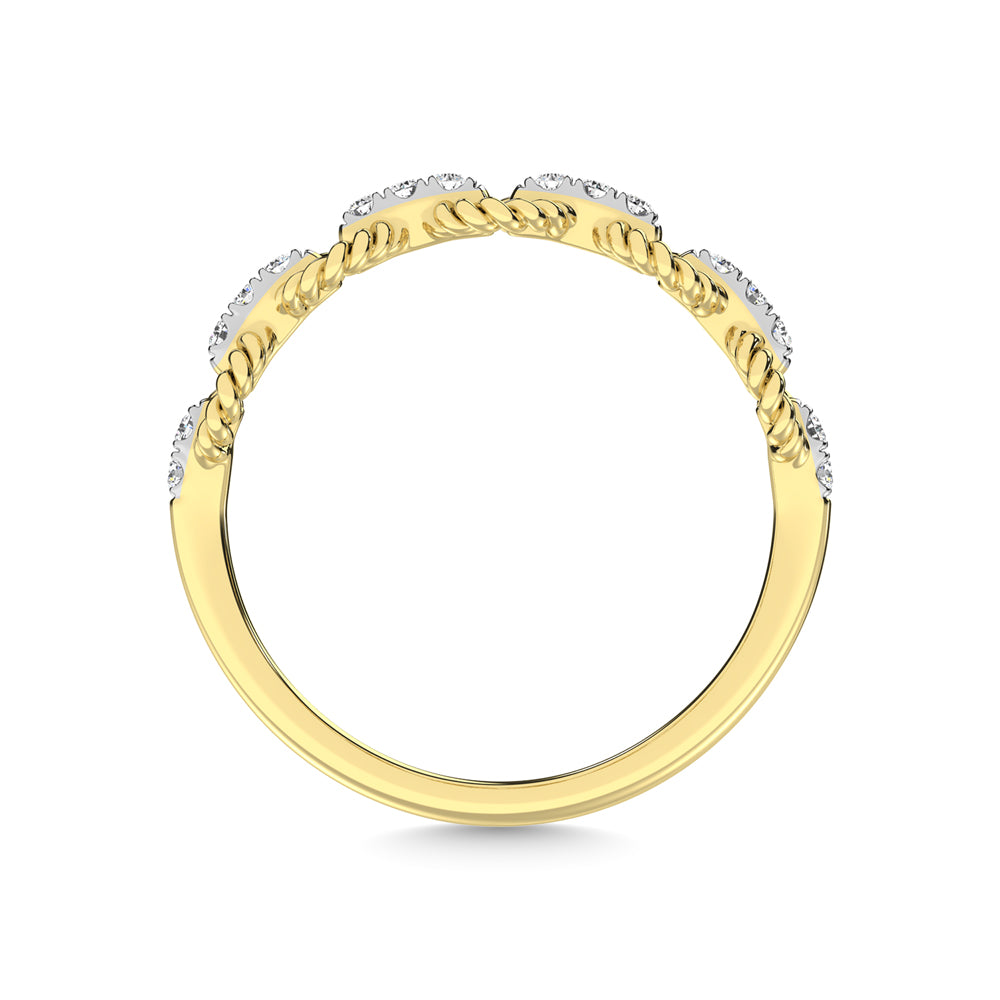 14K Yellow Gold Diamond 1/6 Ct.Tw. Stackable Ring
