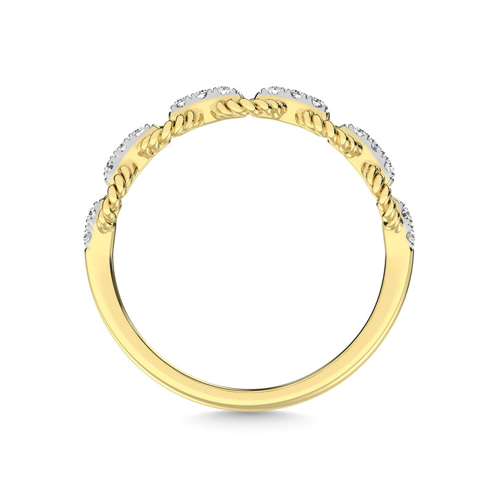 14K Yellow Gold Diamond 1/6 Ct.Tw. Stackable Ring