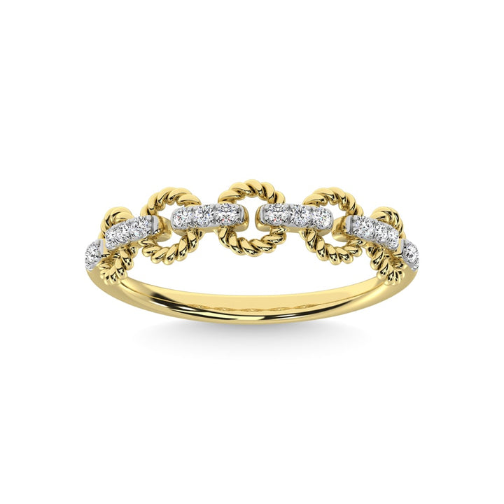 14K Yellow Gold Diamond 1/6 Ct.Tw. Stackable Ring