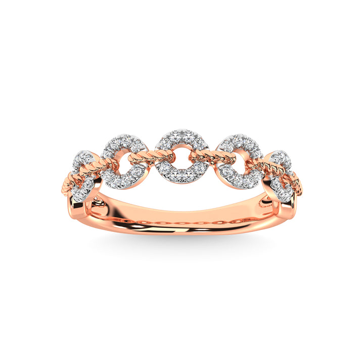 14K Rose Gold Diamond 1/5 Ct.Tw. Stackable Ring