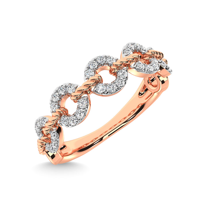 14K Rose Gold Diamond 1/5 Ct.Tw. Stackable Ring
