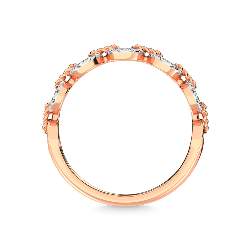 14K Rose Gold Diamond 1/5 Ct.Tw. Stackable Ring
