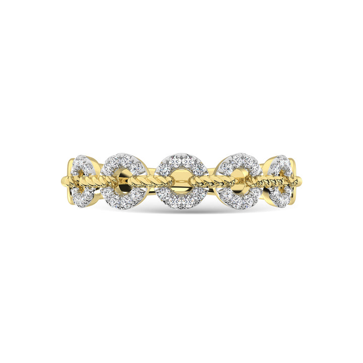 14K Yellow Gold Diamond 1/5 Ct.Tw. Stackable Ring