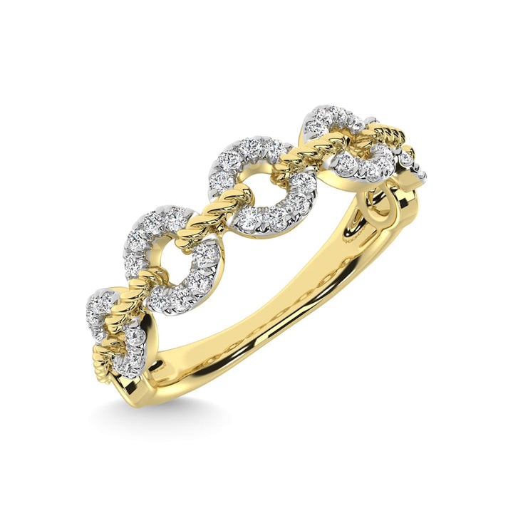 14K Yellow Gold Diamond 1/5 Ct.Tw. Stackable Ring