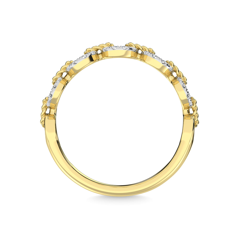 14K Yellow Gold Diamond 1/5 Ct.Tw. Stackable Ring
