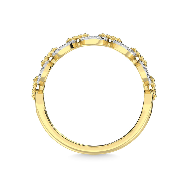 14K Yellow Gold Diamond 1/5 Ct.Tw. Stackable Ring