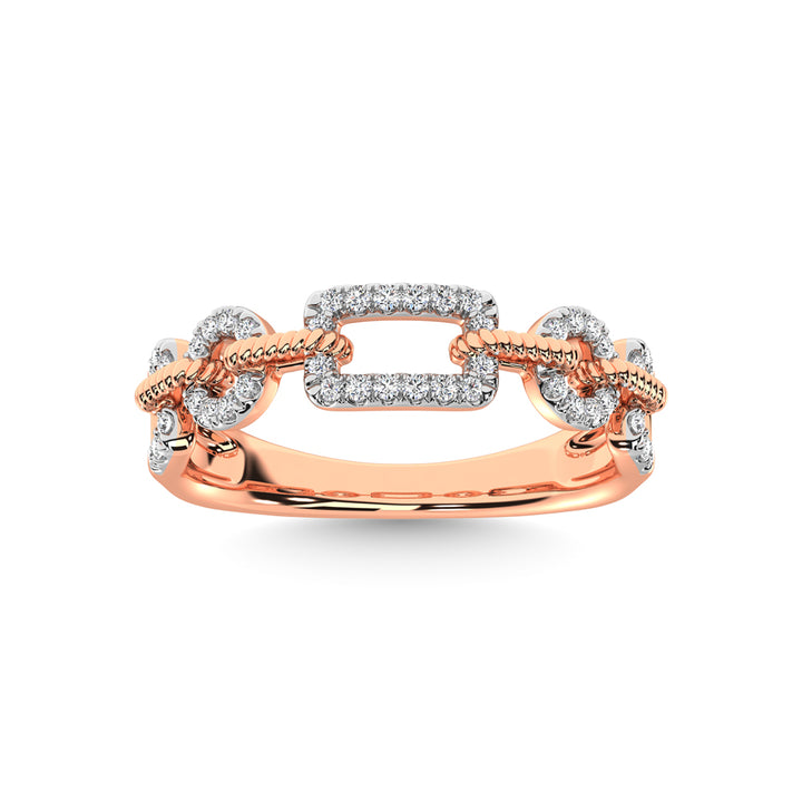 14K Rose Gold Diamond 1/5 Ct.Tw. Fashion Ring