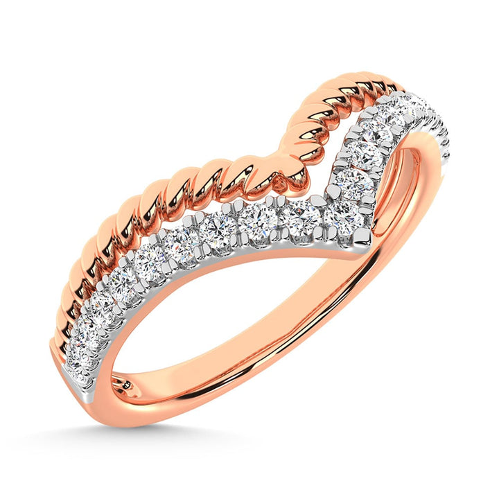 14K Rose Gold Diamond  1/4 Ct.Tw. Stack Band