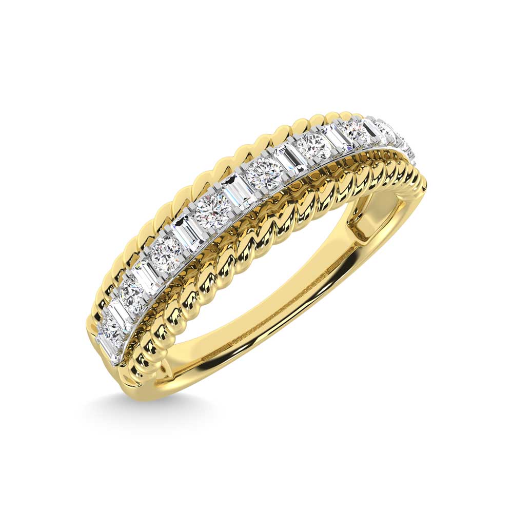 14K Yellow Gold Diamond 1/4 Ct.Tw. Fashion Band