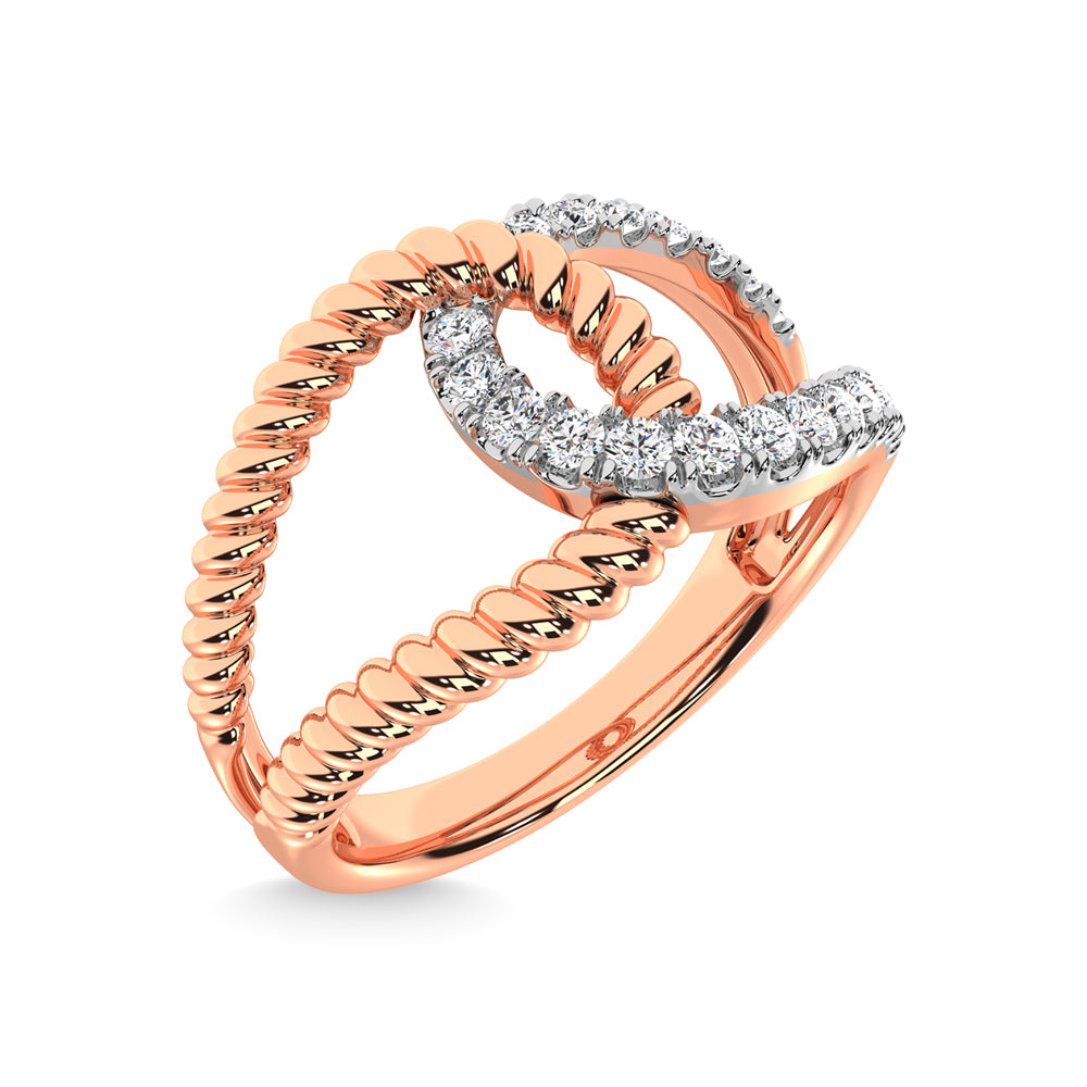 14K Rose Gold Diamond 1/3 Ct.Tw. Fashion Ring