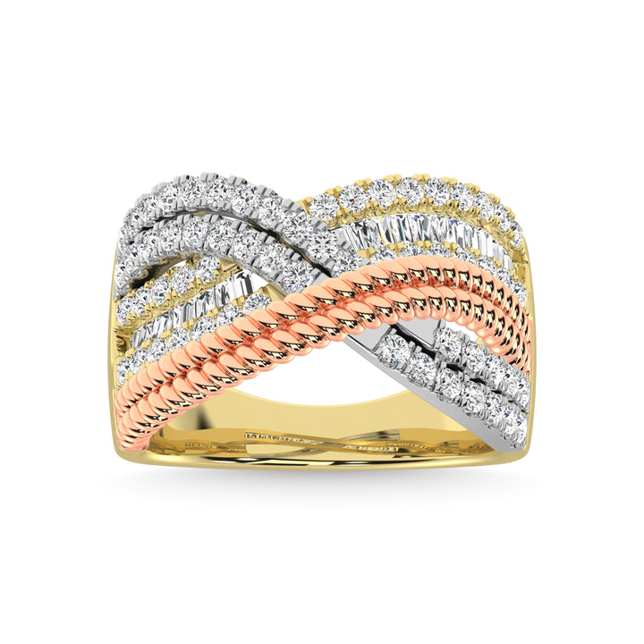 Diamond 1 Ct.Tw. Fashion Ring in 14K Gold (White,Yellow and Pink)