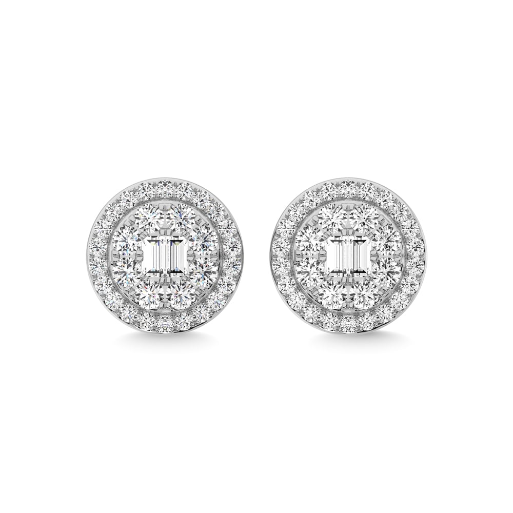 14K White Gold Diamond 1 Ct.Tw. Fashion Earrings