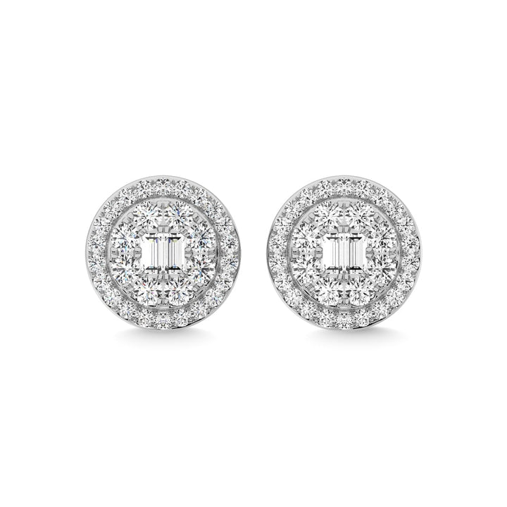 14K White Gold Diamond 1 Ct.Tw. Fashion Earrings