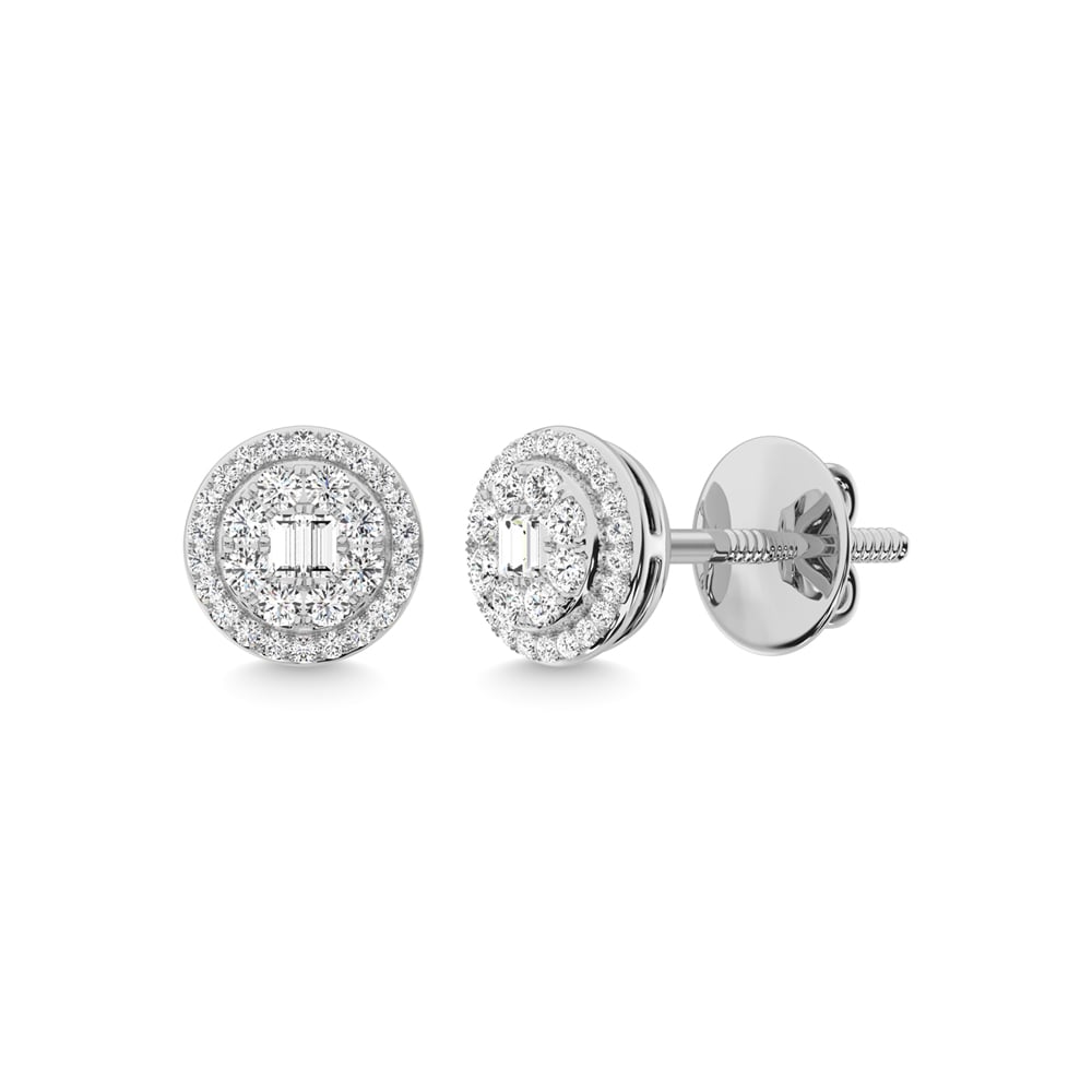 14K White Gold Diamond 1 Ct.Tw. Fashion Earrings